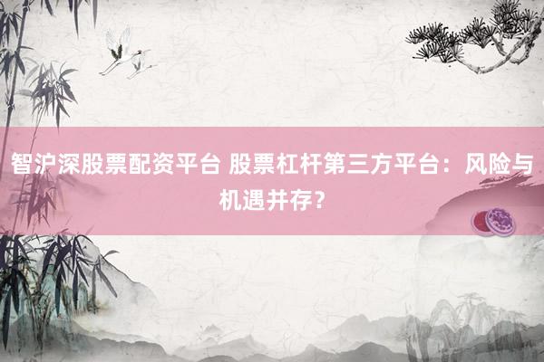 智沪深股票配资平台 股票杠杆第三方平台：风险与机遇并存？