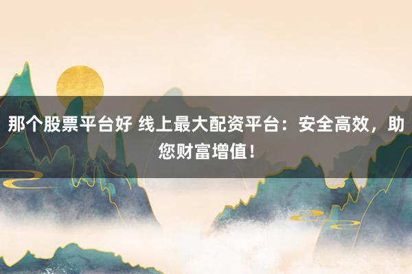 那个股票平台好 线上最大配资平台：安全高效，助您财富增值！