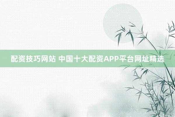 配资技巧网站 中国十大配资APP平台网址精选