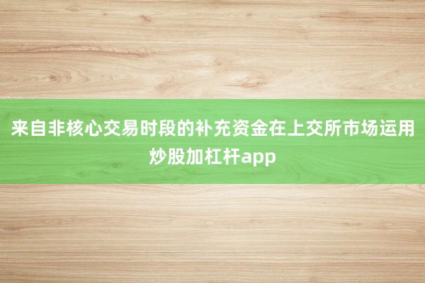来自非核心交易时段的补充资金在上交所市场运用炒股加杠杆app