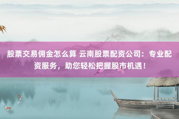 股票交易佣金怎么算 云南股票配资公司：专业配资服务，助您轻松把握股市机遇！