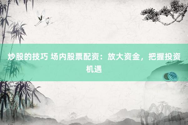 炒股的技巧 场内股票配资：放大资金，把握投资机遇